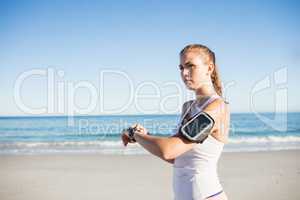 Fit woman on the beach