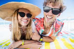 Portrait of couple posing at the beach