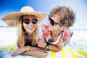 Portrait of couple posing at the beach