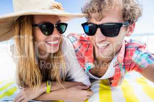 Portrait of couple posing at the beach