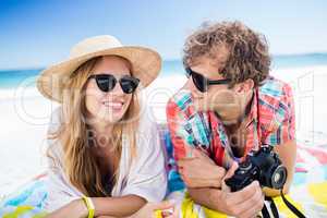 Portrait of couple posing at the beach