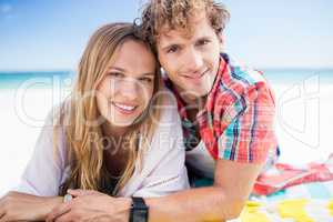 Portrait of couple posing at the beach