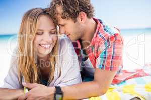 Portrait of couple posing at the beach