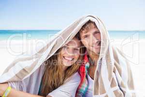 Portrait of couple posing at the beach
