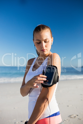 Fit woman on the beach