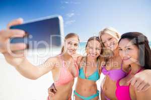 Portrait of friends posing at the beach