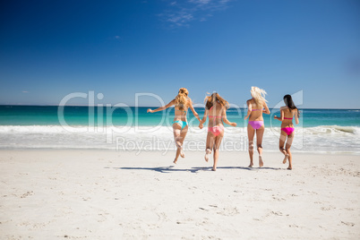 Friends having fun at the beach