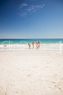 Friends having fun at the beach