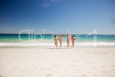 Friends having fun at the beach