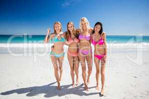 Portrait of friends posing at the beach