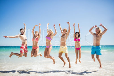 Friends having fun at the beach