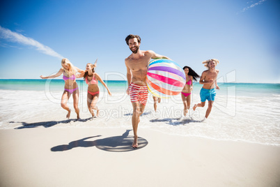 Friends having fun at the beach