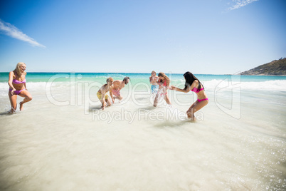 Friends having fun at the beach