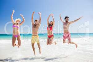 Portrait of friends posing at the beach