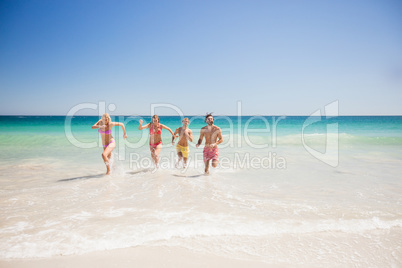 Friends having fun at the beach