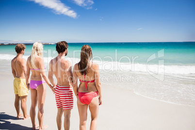 Friends having fun at the beach