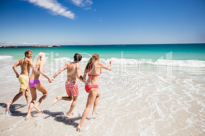 Friends having fun at the beach