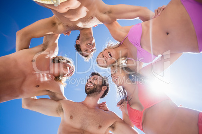 Portrait of friends posing at the beach