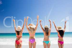 Portrait of friends posing at the beach