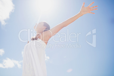 Portrait of smiling woman on the beach