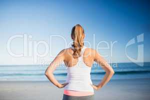 Fit woman on the beach