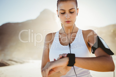 Fit woman on the beach