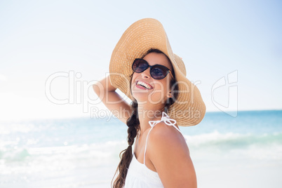 Portrait of smiling woman on the beach