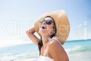 Portrait of smiling woman on the beach