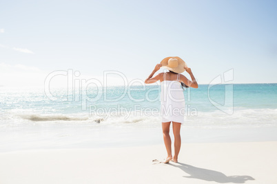 Portrait of smiling woman on the beach