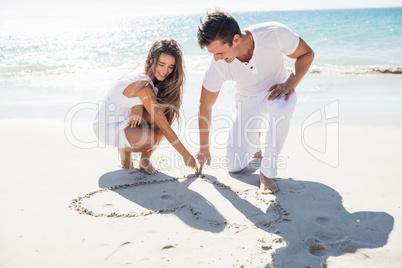 Couple drawing a heart