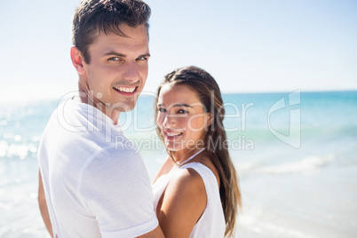 Cute couple posing and smiling