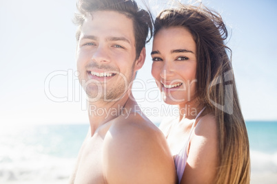 Front view of cute couple posing