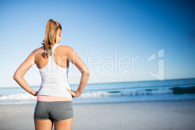 Rear view of woman looking the horizon