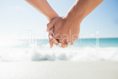 happy  couple holding hands
