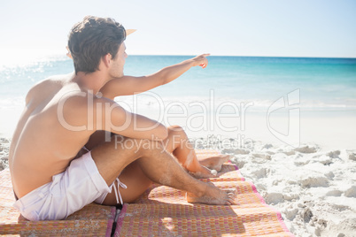 Happy couple relaxing  at the beach