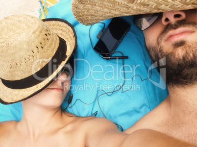 Young couple while taking a Selfie