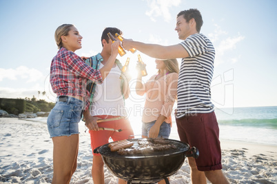 Friends having a barbecue