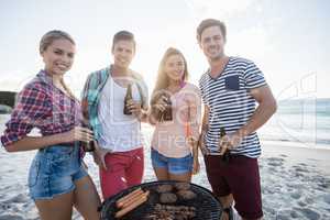 Friends having a barbecue