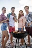 Friends having a barbecue