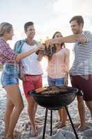 Friends having a barbecue