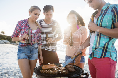 Friends having a barbecue