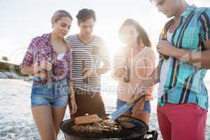 Friends having a barbecue