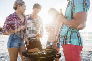 Friends having a barbecue