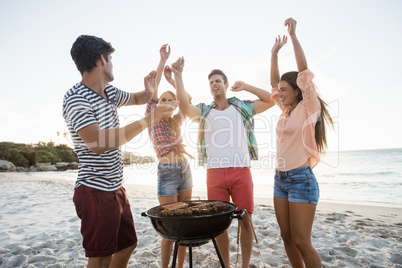 Friends having a barbecue