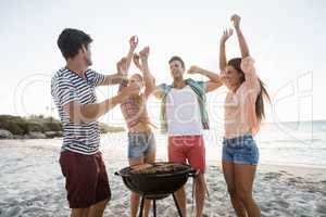 Friends having a barbecue