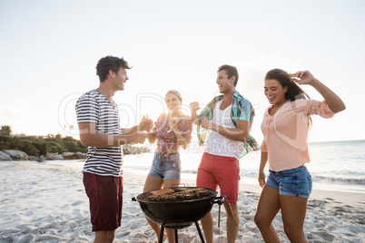 Friends having a barbecue