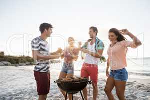 Friends having a barbecue