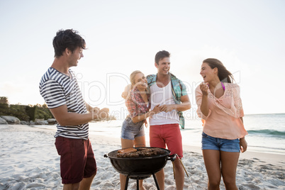 Friends having a barbecue