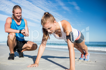 Woman holding the plank