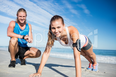 Woman holding the plank